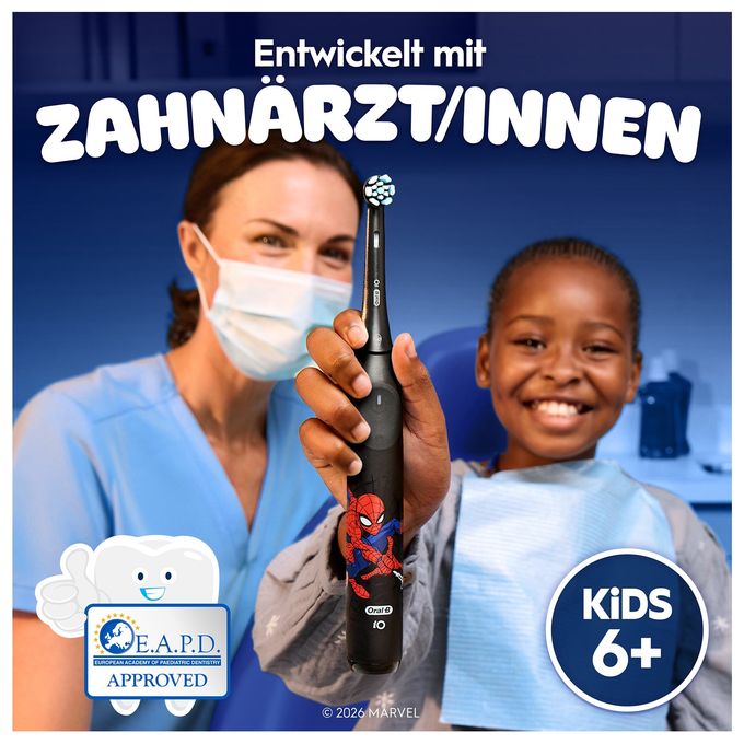 Rotierende Zahnbürste für Kinder  iO Kids 6+ Spiderman (Schwarz) 