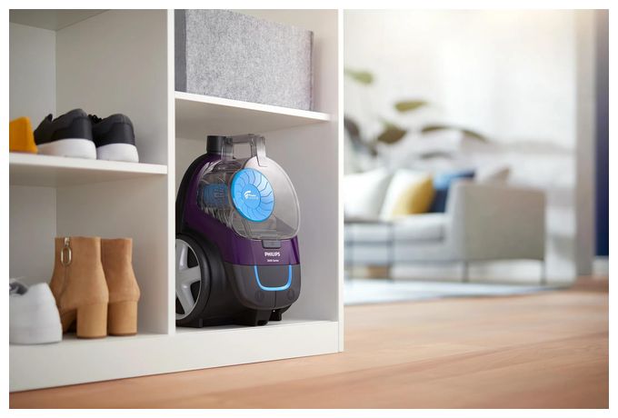 Bodenstaubsauger Beutellos 900 W HEPA (Schwarz, Blau, Grau, Violett) FC9333/09 PowerPro Compact 
