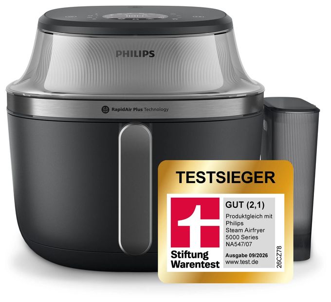 Heißluftfritteuse 7,2 l 2000 W  Series 5000 NA541/00 Dampf (Silber) 