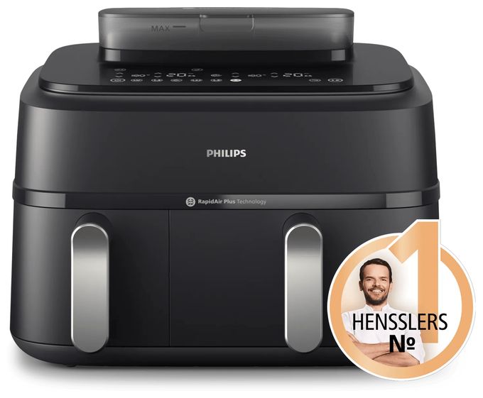 Doppel Heißluftfritteuse 9 l 2750 W  Series 5000 NA551/00 (Schwarz, Silber) 