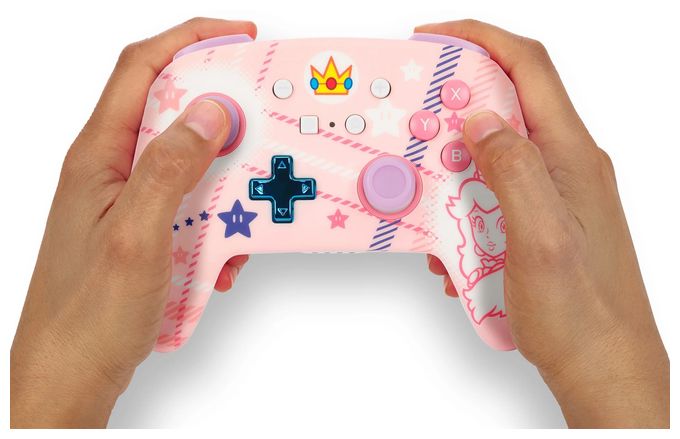 Gamepad für Nintendo Switch, Nintendo Switch Lite, Nintendo Switch OLED  Enhanced Wireless Controller Super Mario Princess Peach Plaid (Pink) 