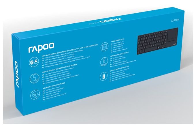 Büro Tastatur RF Wireless + Bluetooth 2.4 GHz  E2810M (Dunkles Grau) 