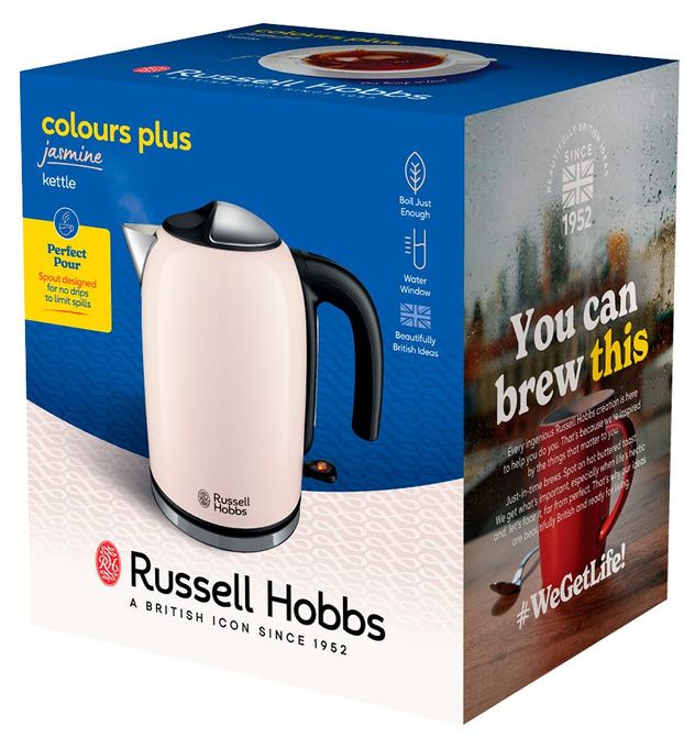 1,7 l Wasserkocher 2400 W  28510-70 Colours Plus (Schwarz, Hellrosa) 