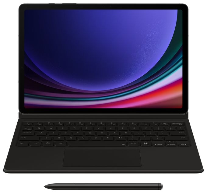 für Samsung Galaxy Tab S9, Galaxy Tab S9 FE bis 27,9 cm (11") Kratzresistent  Book Cover Keyboard EF-DX725 f (Schwarz) 
