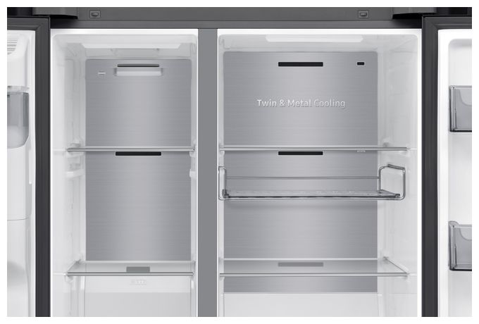 Side-by-Side Kühl-/ Gefrierkombination 389 l / 225 l 352 kWh NoFrost 1780 mm x 912 mm  RS90F67BEF (Schwarz) 
