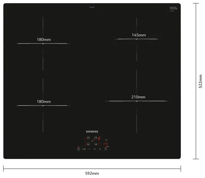 Backofen-Set normal mit autarkem 60 cm Induktions Kochfeld EQPOWER33I (HB013FBB1 + EU611BEB6E) 