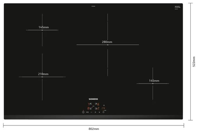 Backofen-Set normal mit autarkem 80 cm Induktions Kochfeld EQPOWER35I (HB013FBB1 + EH83KBEB5E) 