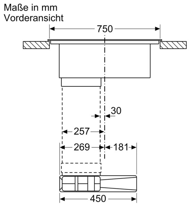 80 cm Induktionskochfeld 4 Kochzonen mit integriertem Dunstabzug iQ700 EX87BNGA6 (EX87BNX68E + HZ9VDSB4) autarkes 