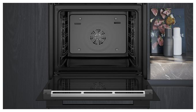Einbaubackofen groß AutoClean (Schwarz/Edelstahl) iQ700 HB732G1B1 