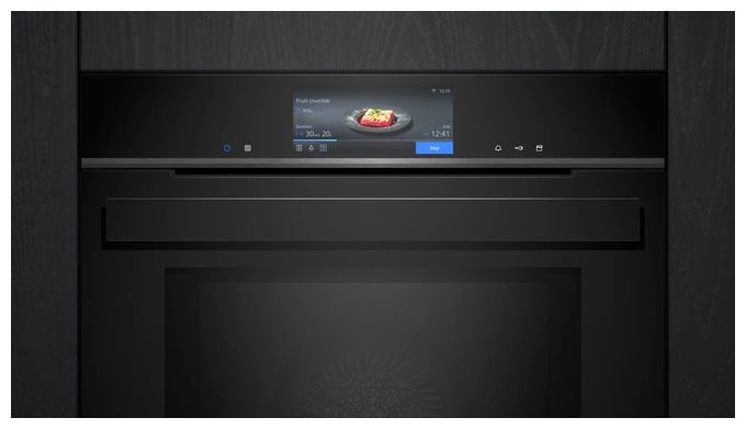 Einbaubackofen groß AutoClean Mikrowelle (Schwarz) iQ700 HN978GMB1 