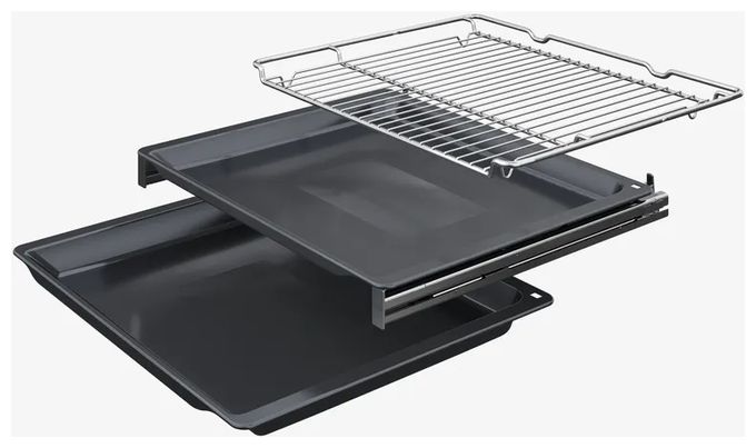 Einbaubackofen groß Dampfgaren AutoClean (Edelstahl, Schwarz) iQ700 HR976GMB1 
