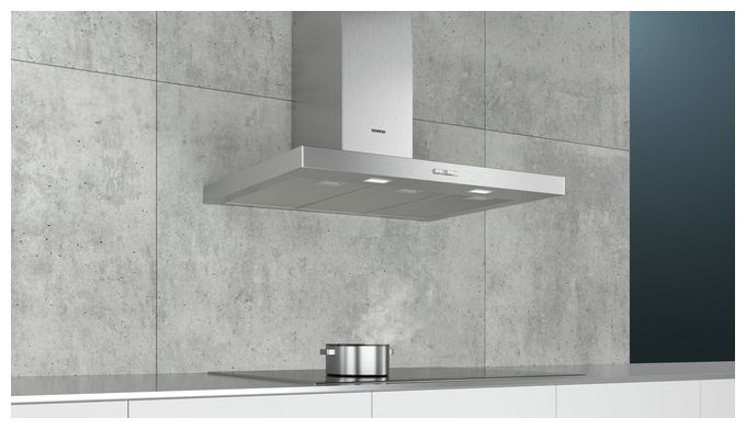 Abluft Dunstabzugshaube/Esse Wand 90 cm (Edelstahl) iQ100 LC94BBC50 