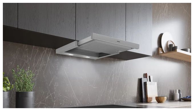 Abluft/Umluft Dunstabzugshaube/Esse Einbau 60 cm (Silber) iQ100 LI63LB526 