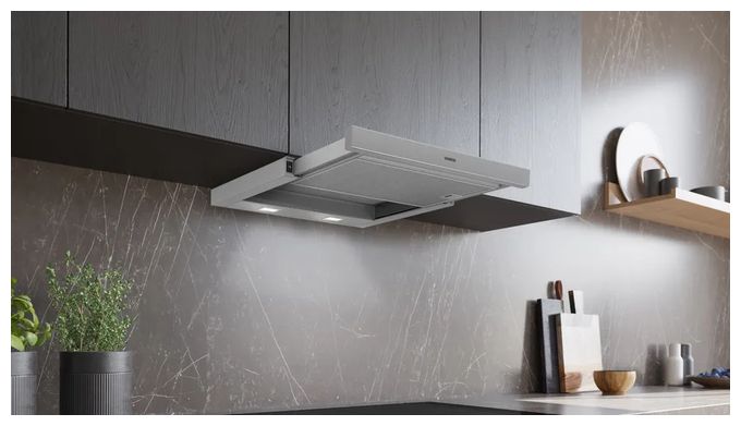 Abluft/Umluft Dunstabzugshaube/Esse Einbau 60 cm (Silber) iQ100 LI64LB521 