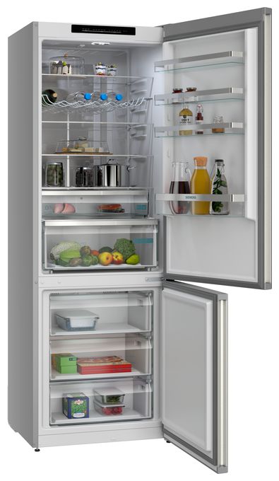311 l / 129 l Kühl-Gefrierkombi freistehend NoFrost 142 kWh Jahr  iQ300 KG49NVIBG (Edelstahl) 