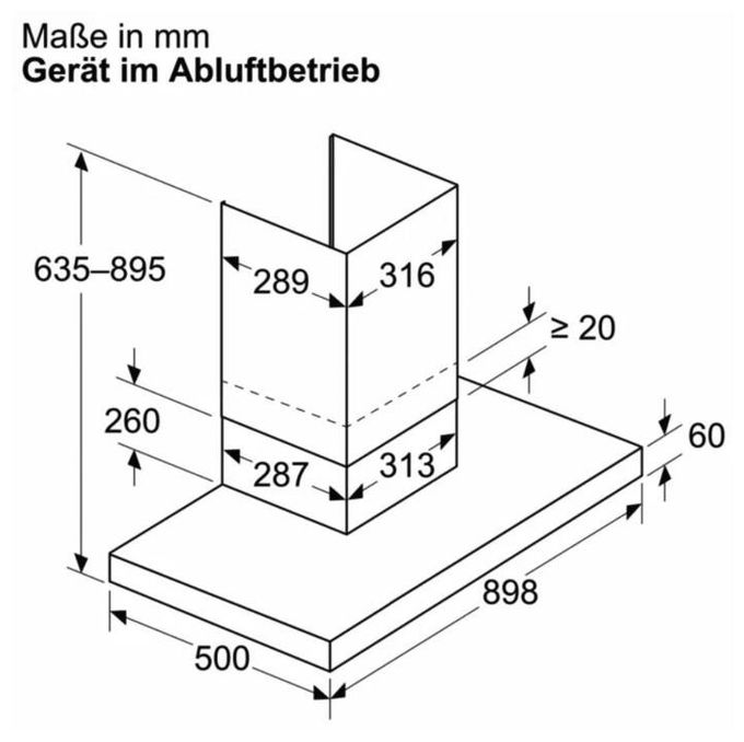 Abluft/Umluft Dunstabzugshaube/Esse Einbau 90 cm (Schwarz) iQ300 LJ95BCC60 