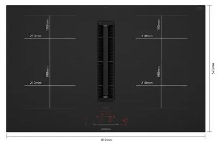80 cm Induktionskochfeld 4 Kochzonen mit integriertem Dunstabzug iQ500 ED87BHQ26E autarkes 