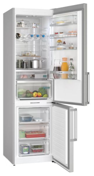 260 l / 103 l Kühl-Gefrierkombi freistehend NoFrost 129 kWh Jahr  iQ500 KG39NAIBT (Edelstahl) 