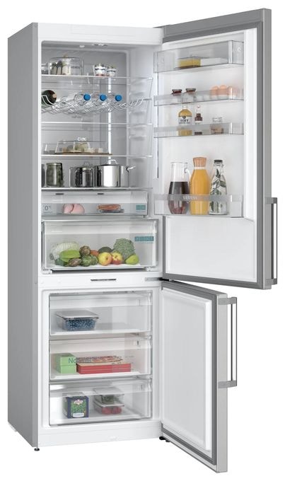 311 l / 129 l Kühl-Gefrierkombi freistehend NoFrost 178 kWh Jahr  iQ500 KG49NAICT (Edelstahl) 