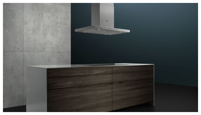 Abluft/Umluft Dunstabzugshaube/Esse Insel 90 cm (Edelstahl) iQ500 LF97BCP50 