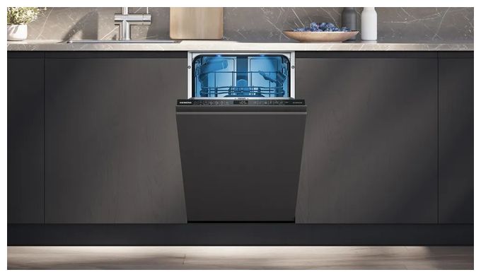45 cm Geschirrspüler vollintegriert (ohne Front) leise 10 Maßgedecke aquaStop Funktion iQ500 SR85E802LE 