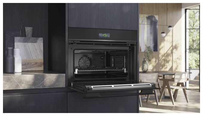 Einbaubackofen kompakt AutoClean (Schwarz/Edelstahl) iQ700 CB974GKB1 