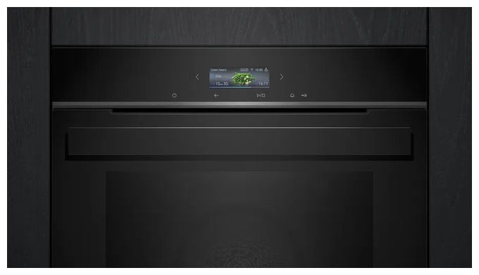 Einbaubackofen groß AutoClean (Edelstahl, Schwarz) iQ700 HB974GLB1 