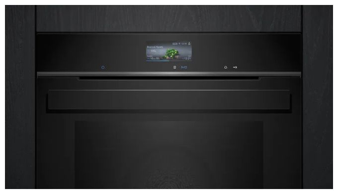 Einbaubackofen groß AutoClean (Edelstahl, Schwarz) iQ700 HB976GMB1 