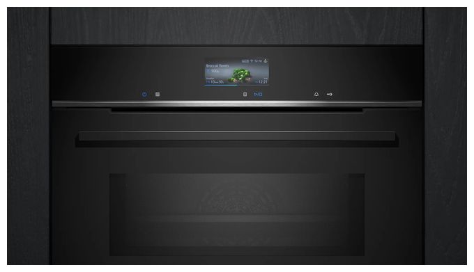 Einbaubackofen groß AutoClean Mikrowelle iQ700 HM776GKB1 