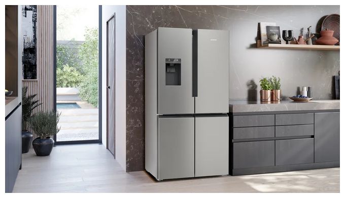 Side-by-Side Kühl-/ Gefrierkombination French Door 375 l / 199 l 327 kWh NoFrost 1830 mm x 905 mm  iQ700 KF96DPPEA (Edelstahl) 