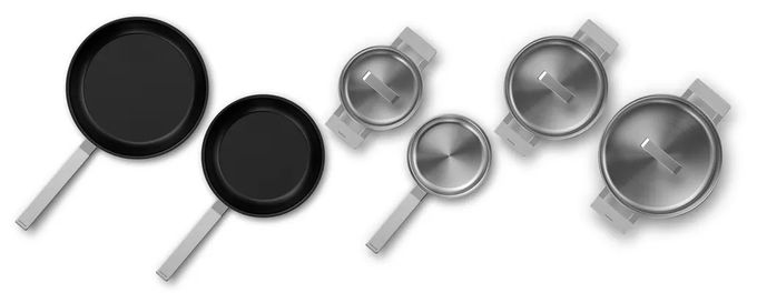 Siemens HZ9SE060 Kochgeschirr-Set 6-teilig Kapselboden mit Aluminiumkern 