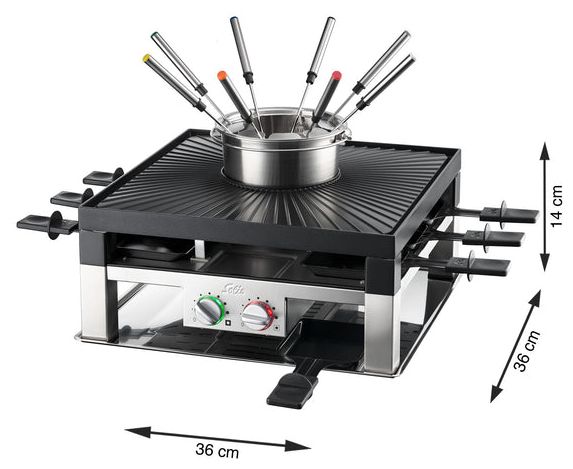 8 Person(en) 1200 W 977.21 Combi Grill 3 in 1 Raclette 