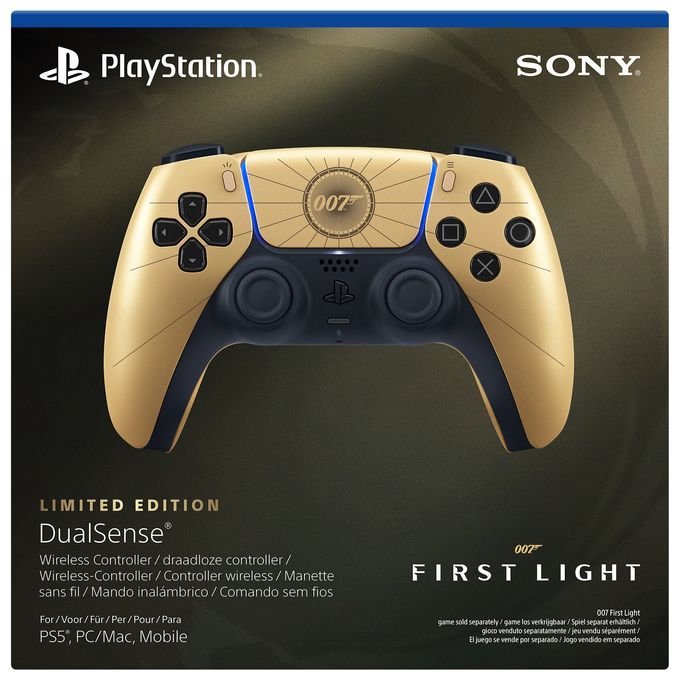 Analog / Digital Gamepad für PlayStation 5, Android, MAC, PC, iOS  DualSense Wireless Controller - 007 First Light Limited Edition (Schwarz, Gold) 