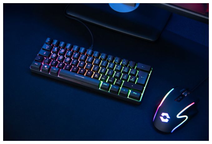 RGB-LED Gaming Tastatur RF kabellos + USB  SL-670014 (Schwarz) 