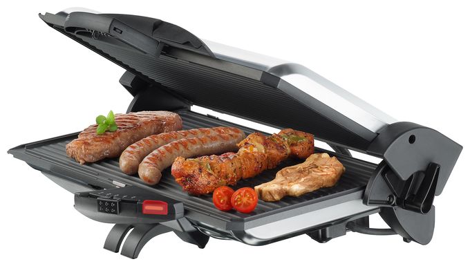 2000 W mit 370 x 230 mm Fläche  PG4.3 Kontaktgrill (Schwarz/Chrom) 