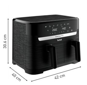 Doppel Heißluftfritteuse 8,3 l 2700 W  EY901N Dual Easy Fry Essential (Schwarz) 