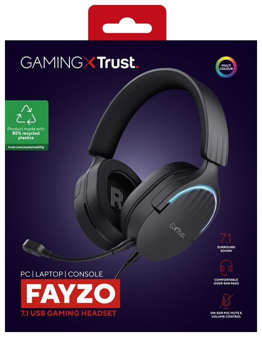 Over Ear Kopfhörer Kabelgebunden USB Typ-A  GXT490 Fayzo (Schwarz) 