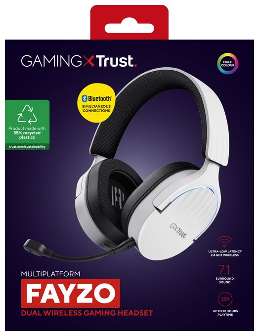 Bluetooth Kopfhörer kabelgebunden&kabellos 22 h Laufzeit USB Typ-C  GXT491 Fayzo (Schwarz, Weiß) 