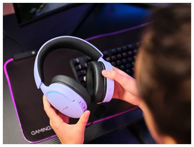 Ohraufliegender Bluetooth Kopfhörer kabelgebunden&kabellos 22 h Laufzeit USB Typ-A  GXT491 Fayzo (Schwarz, Violett) 
