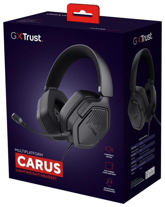 Over Ear Kopfhörer Kabelgebunden  GXT492 Carus (Schwarz) 