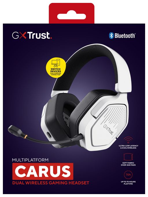 Over Ear Bluetooth Kopfhörer kabelgebunden&kabellos 20 h Laufzeit USB Type-C / USB Type-A  GXT493W Carus (Weiß) 