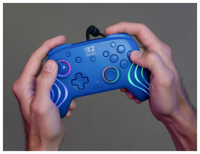 Gamepad für Nintendo Switch, Nintendo Switch 2, Nintendo Switch OLED  Afterglow Wave Wired Controller (Blau) 