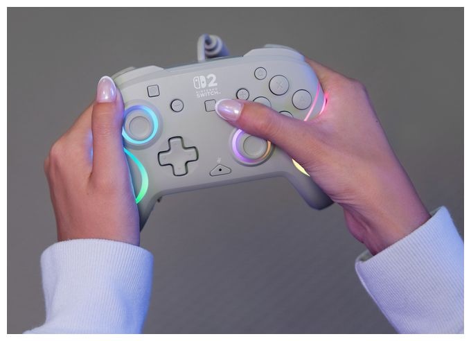 Gamepad für Nintendo Switch, Nintendo Switch 2, Nintendo Switch OLED  Afterglow Wave Wired Controller (Grau) 