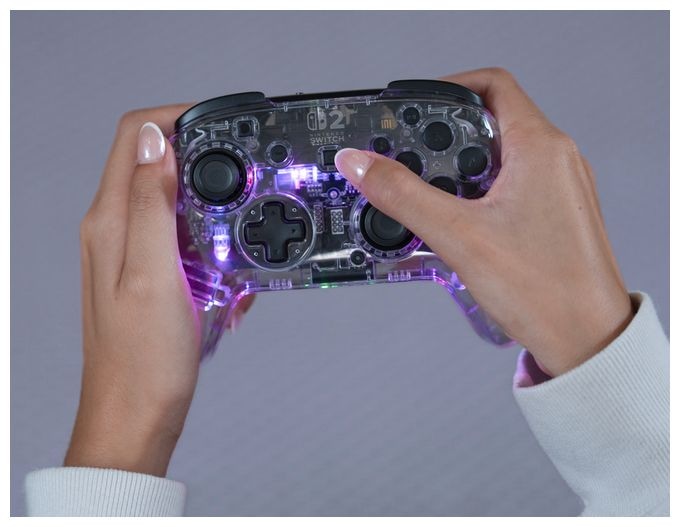 Gamepad für Nintendo Switch, Nintendo Switch 2, Nintendo Switch Lite, Nintendo Switch OLED  Afterglow Wave Wireless Controller (Durchscheinend) 