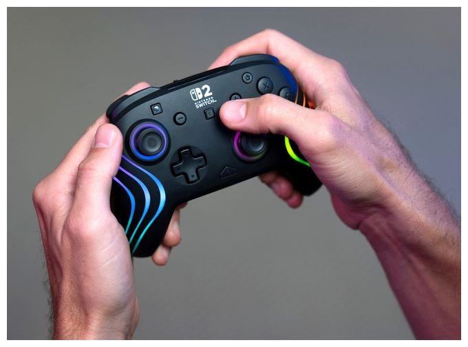 Gamepad für Nintendo Switch, Nintendo Switch 2, Nintendo Switch Lite, Nintendo Switch OLED  Afterglow Wave Wireless Controller (Schwarz) 