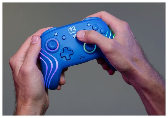 Gamepad für Nintendo Switch, Nintendo Switch 2, Nintendo Switch Lite, Nintendo Switch OLED  Afterglow Wave Wireless Controller (Blau) 