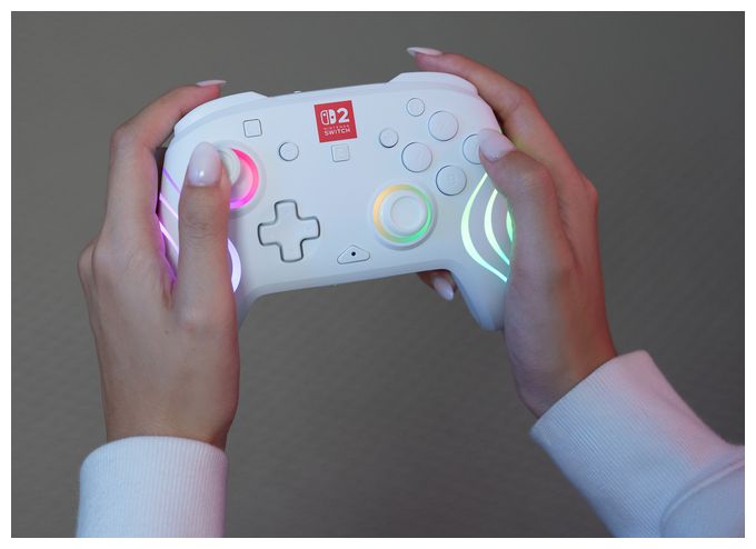 Gamepad für Nintendo Switch, Nintendo Switch 2, Nintendo Switch Lite, Nintendo Switch OLED  Afterglow Wave Wireless Controller (Weiß) 