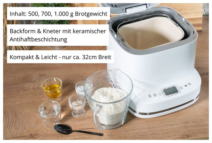 Brotbackautomat für 1 kg 550 W 68120 Backmeister Bernd 