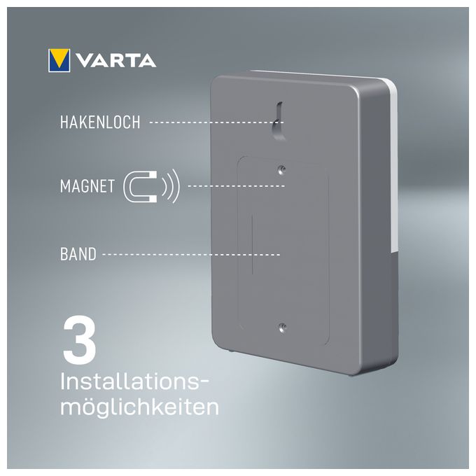 LED Wandbeleuchtung für den Außenbereich Warmweiß Batterie  Motion Sensor Outdoor Light (Grau/Weiß) 