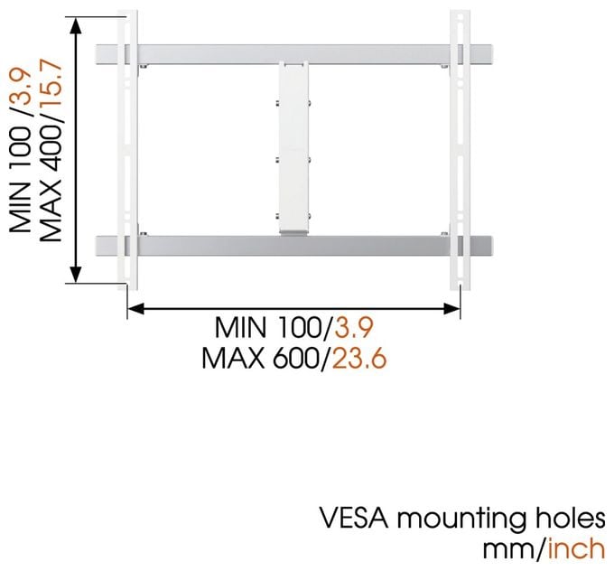 Wand Halterung 120° bis 165,1 cm (65") 30 kg 0 - 20° Wall 2325 
